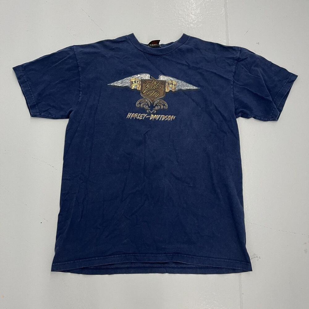 Vintage Y2k Harley Davidson Navy Ocean City Maryland T-Shirt